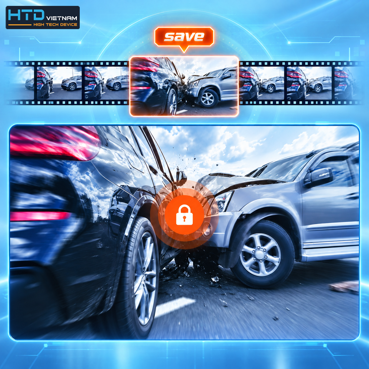 Ghi đè vòng lặp và cảm biến G-Sensor Camera HTD C23-4K ADAS