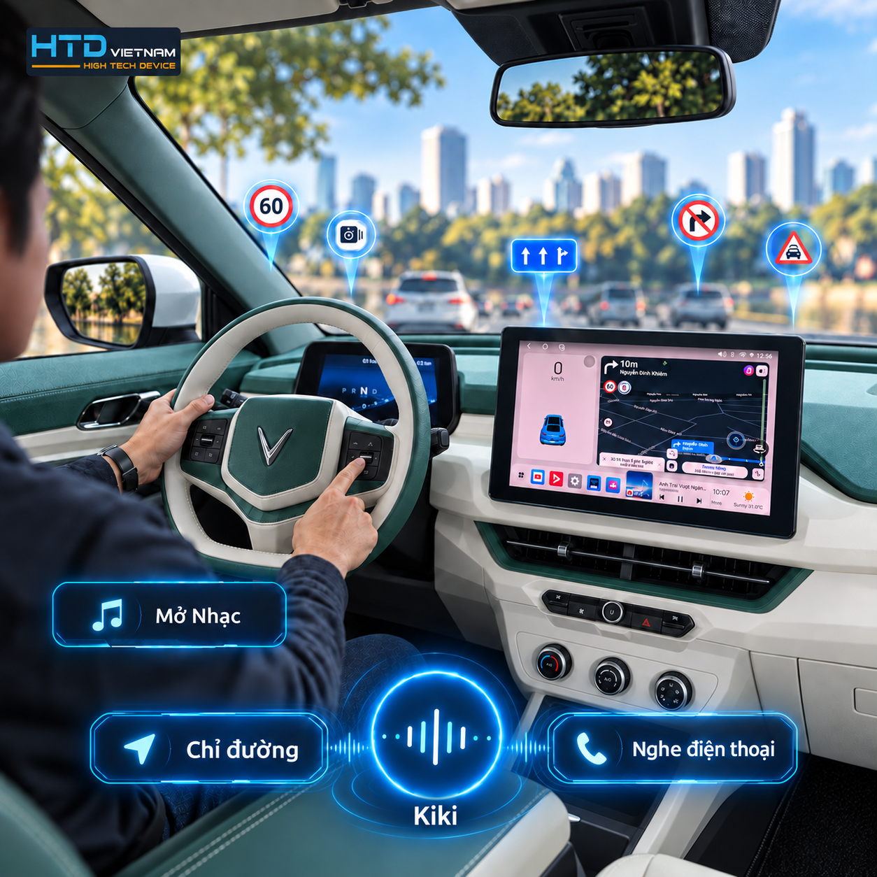 Giải trí đa phương tiện và Kiki Auto VinFast VF3