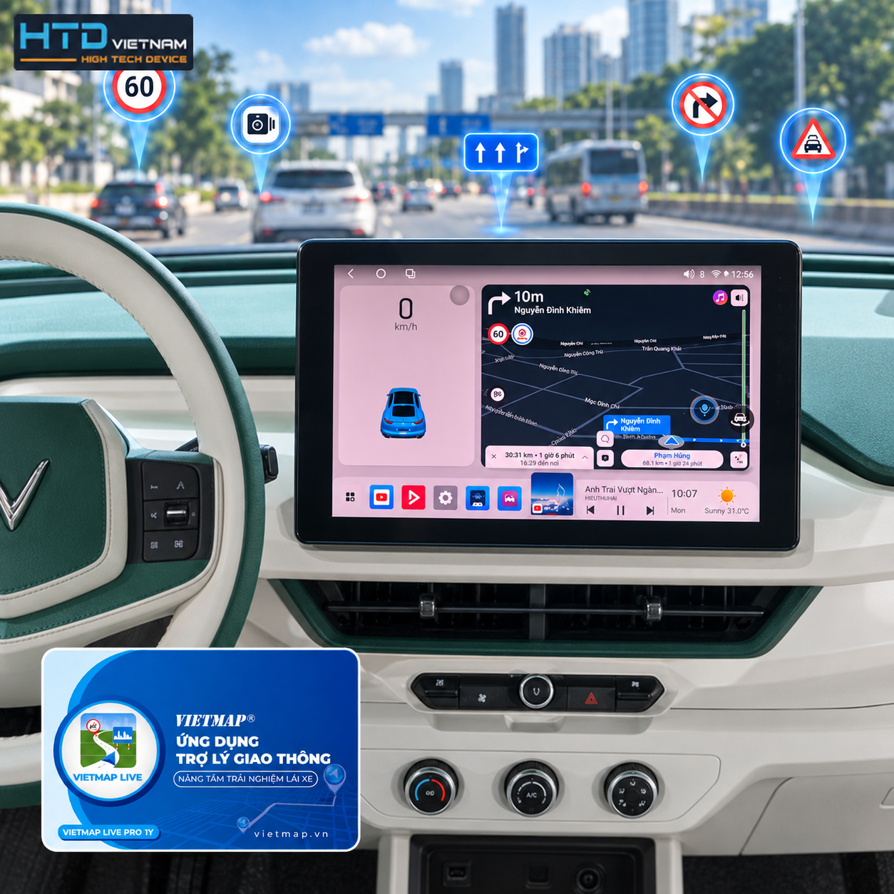 Vietmap Live Plus và Kiki Auto VinFast VF3