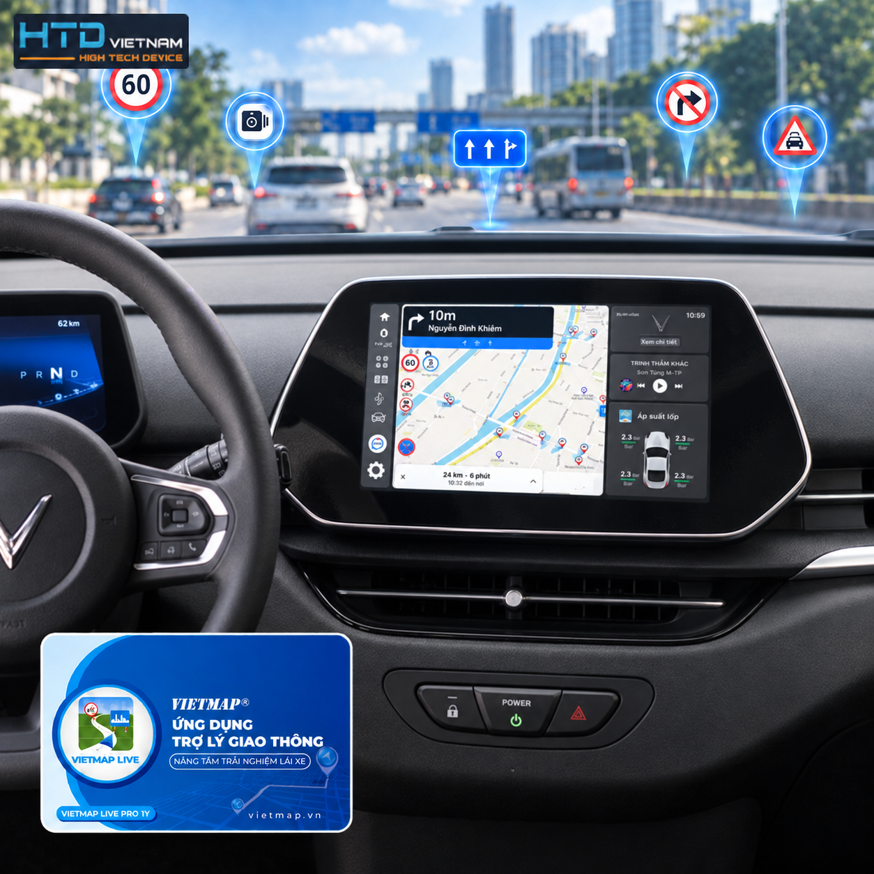 Vietmap Live Plus và Kiki Auto VinFast VF5