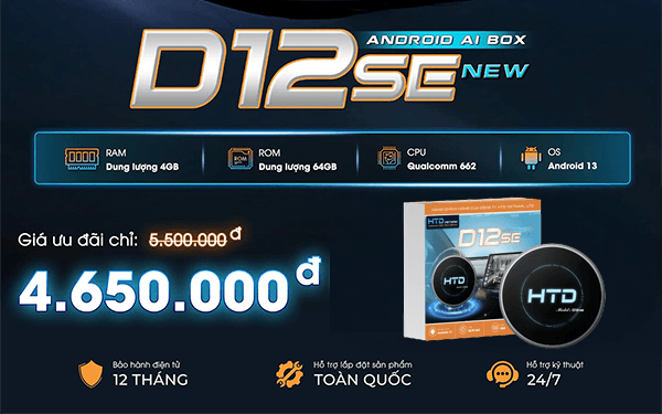 HTD Android Box D12SE NEW – Bộ chuyển đổi màn hình thế hệ mới