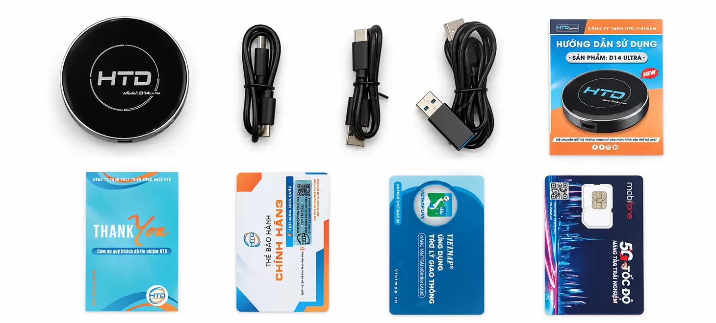 Mở hộp và phụ kiện Android Box HTD D14 Ultra New