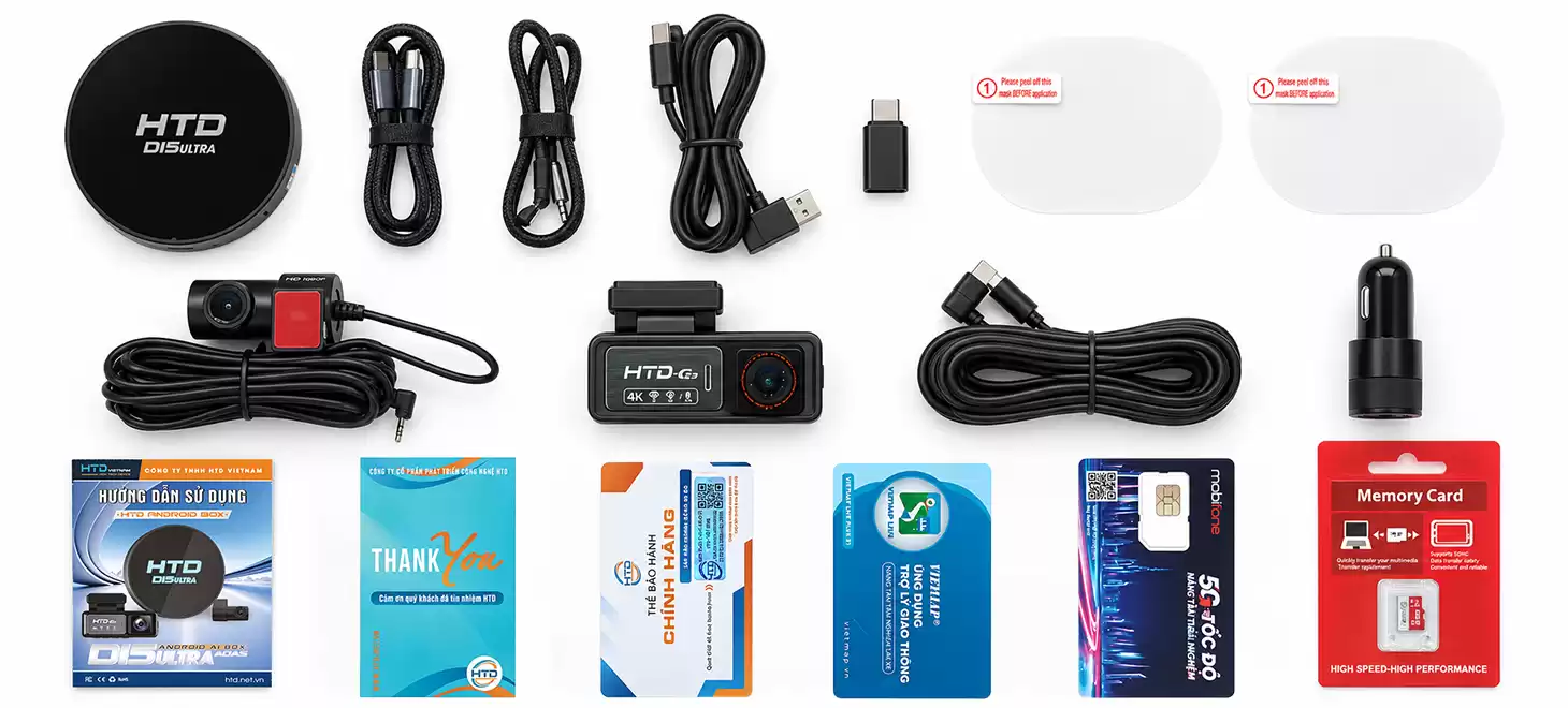 Mở hộp và phụ kiện Android Box HTD D15 Ultra Adas