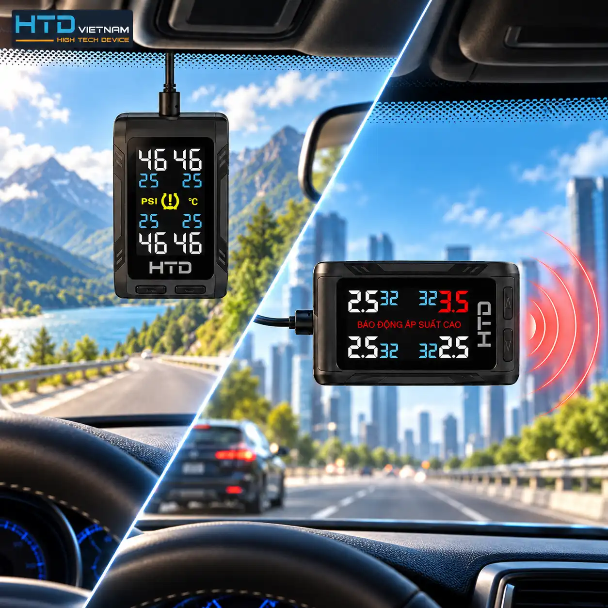 Thiết kế dán kính chắn gió TPMS TP-D26G