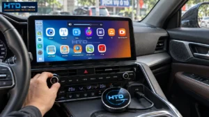 Android Box HTD D12S Pro phát âm thanh qua màn hình và hệ thống loa zin của ô tô