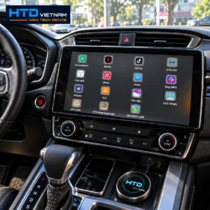 Android Box HTD D12SE hiển thị ứng dụng trên màn hình zin ô tô