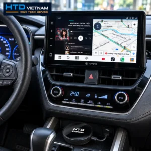 Android Box HTD D15 Ultra kết nối màn hình zin Toyota Corolla Cross, hiển thị bản đồ và ứng dụng giải trí.