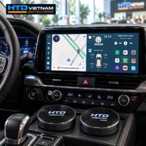 Android Box HTD D15 Ultra và D15 Ultra ADAS hiển thị giao diện bản đồ, giải trí trên màn hình zin ô tô