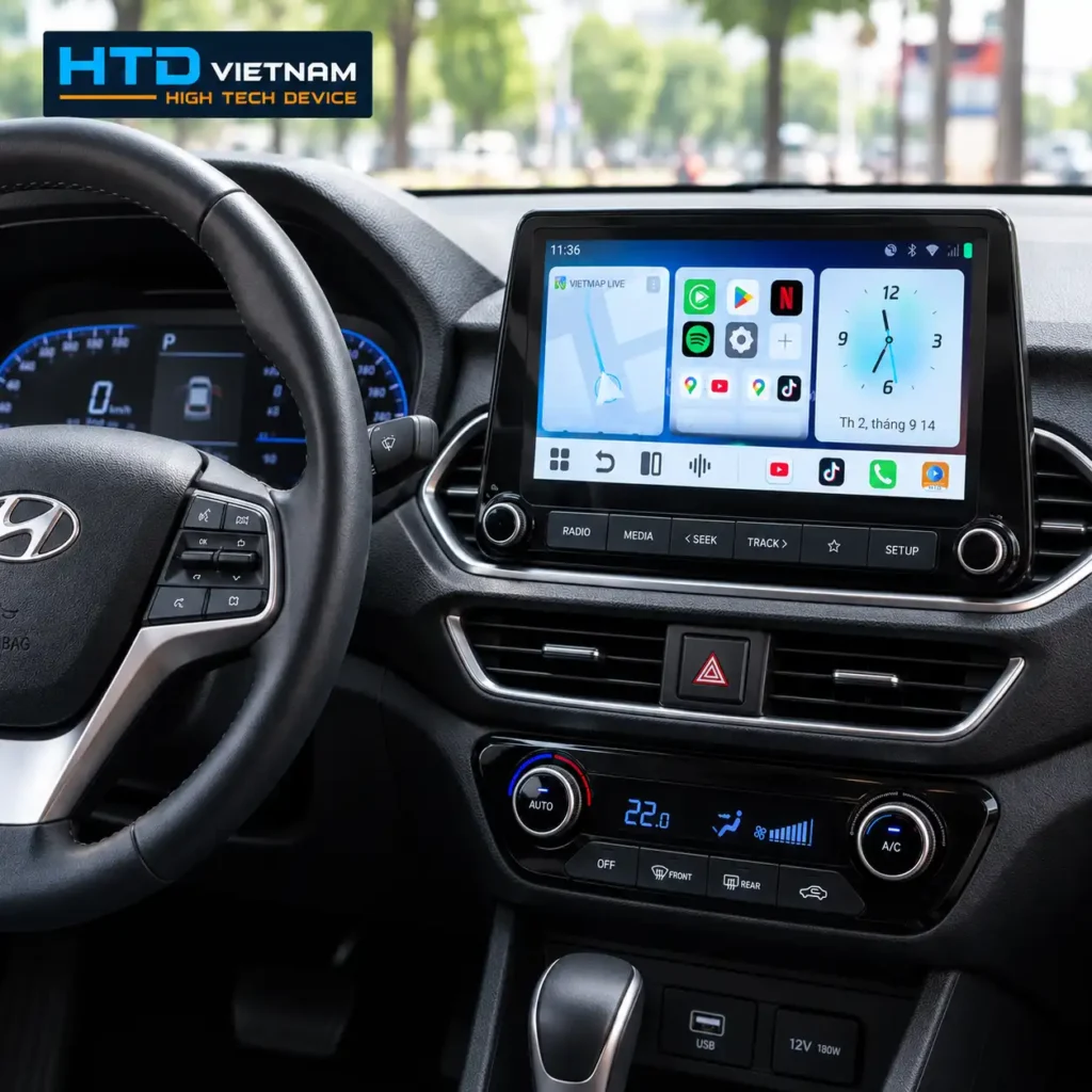 Android Box cho Hyundai Accent: chọn dòng HTD theo đời xe và màn hình zin