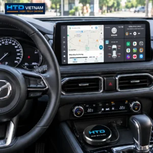 Android Box HTD hiển thị bản đồ và YouTube trên màn hình zin Mazda CX-5