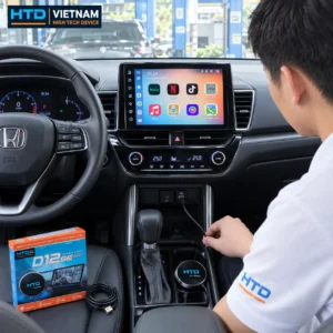 Lắp Android Box HTD D12SE NEW cho Honda City – Giữ nguyên màn hình zin, kết nối USB tiện lợi.
