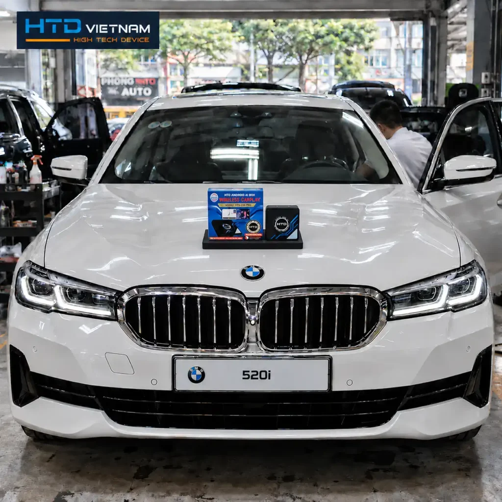 Lắp Android Box HTD D10 Pro cho BMW 520i 2025: Nhật ký kiểm tra CarPlay không dây trên màn iDrive
