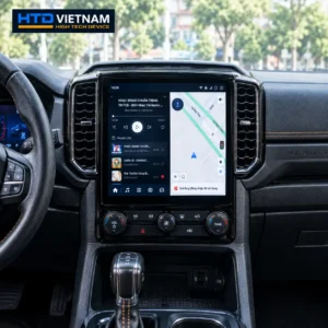 Bản đồ Vietmap và YouTube chia đôi màn hình Android Box HTD D14 Ultra ADAS trên Ford Ranger