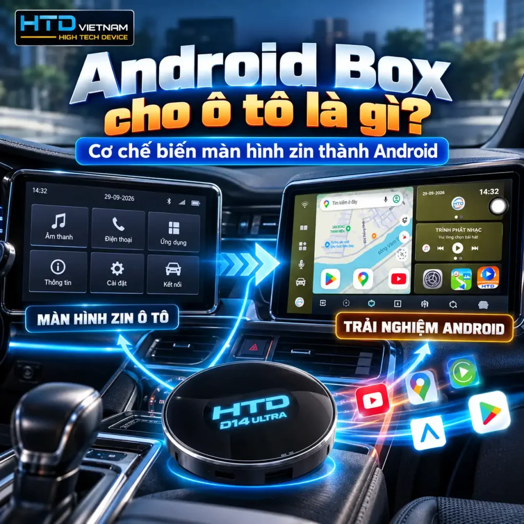 Android Box cho ô tô là gì? Cơ chế biến màn hình zin thành Android