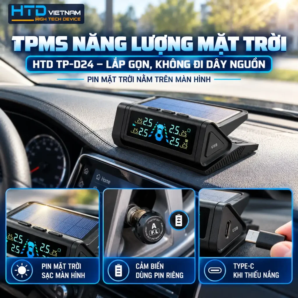 Cảm biến áp suất lốp năng lượng mặt trời: hoạt động thế nào, ưu nhược điểm và ai nên chọn?