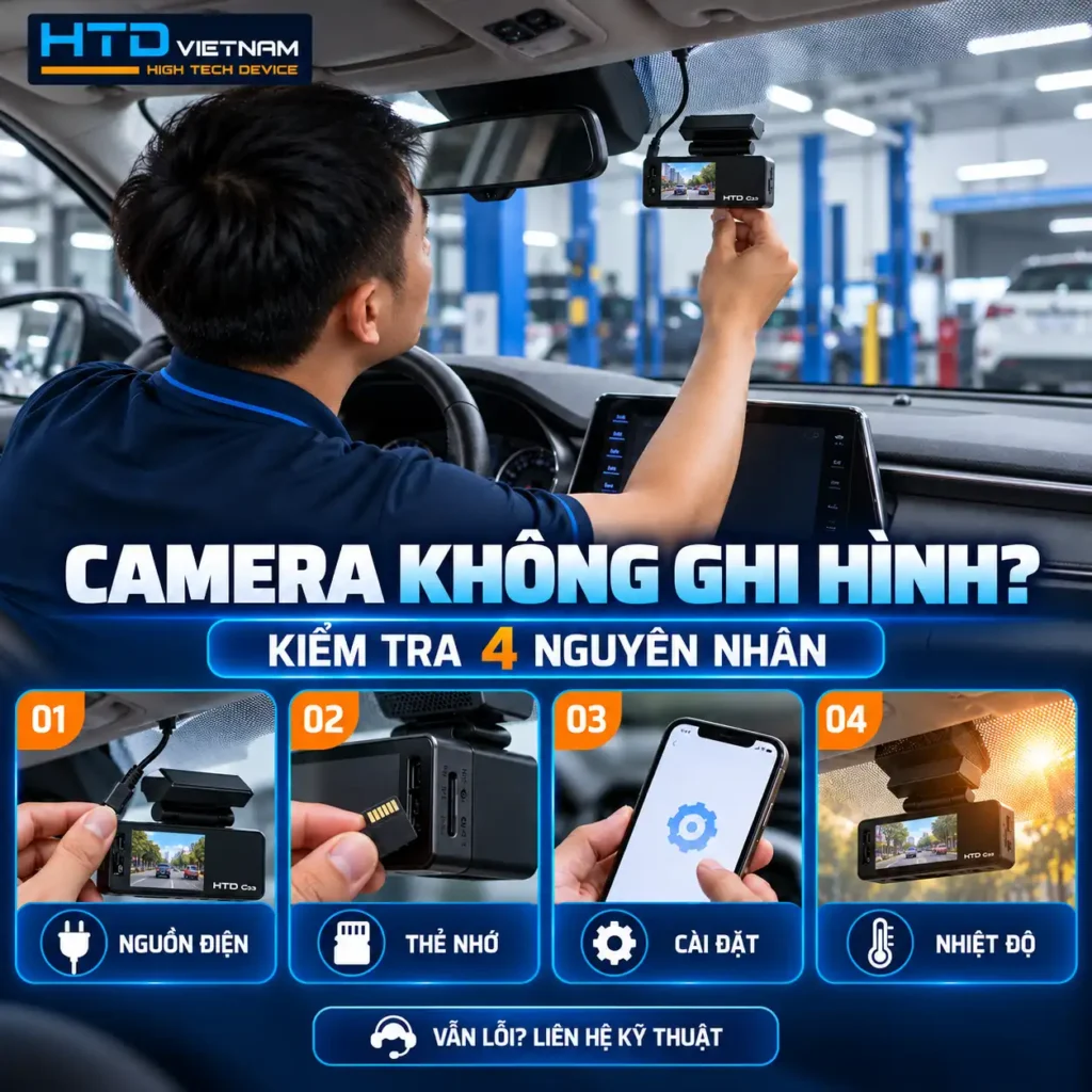 Camera hành trình không ghi hình: nguyên nhân và cách kiểm tra từng bước