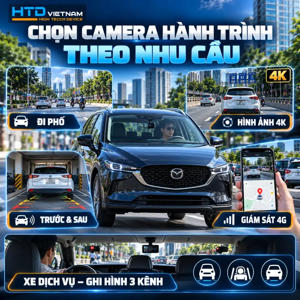 Camera hành trình loại nào tốt? Cách chọn theo số kênh, độ phân giải, ADAS và nhu cầu