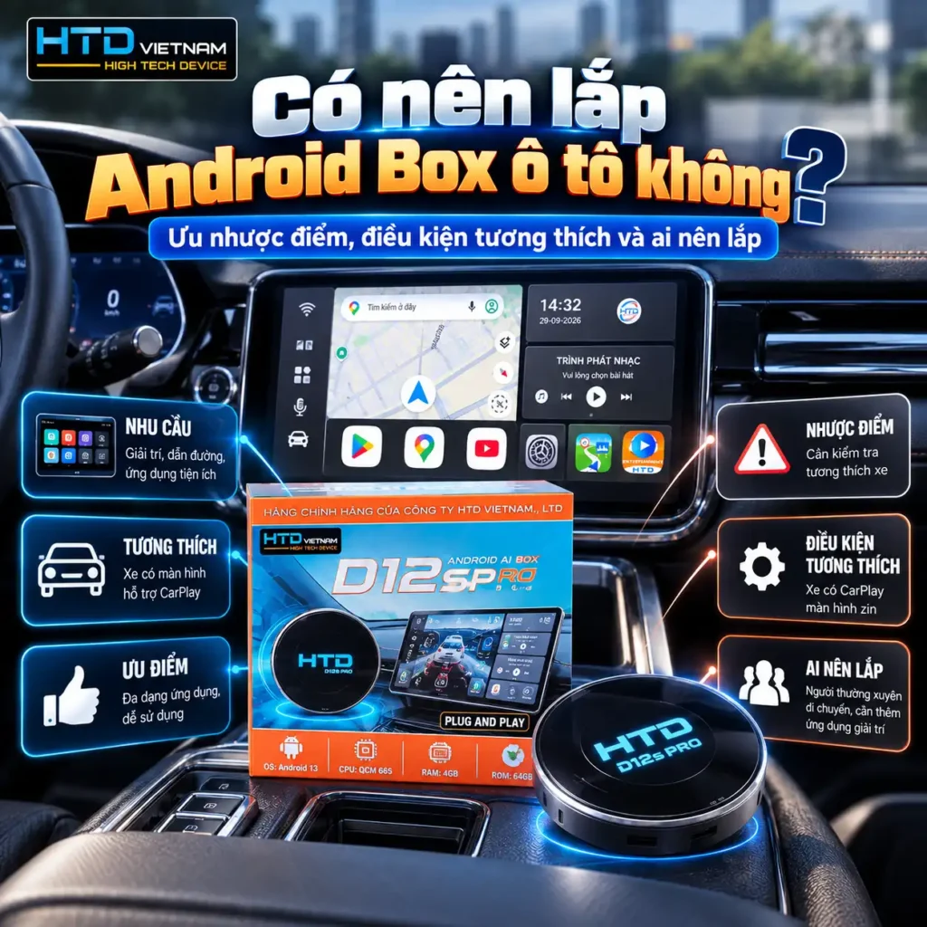 Có nên lắp Android Box ô tô không? Ưu nhược điểm, điều kiện tương thích và ai nên lắp