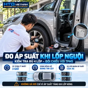 Đo áp suất khi lốp nguội – Kiểm tra đủ 4 lốp và đối chiếu với TPMS