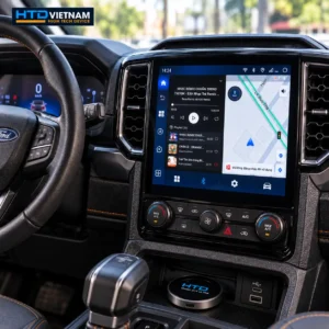 Giao diện HTD Launcher của Android Box D14 Ultra ADAS trên màn hình Ford Ranger