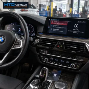 Giao diện iDrive nguyên bản của BMW 520i trước khi lắp thiết bị
