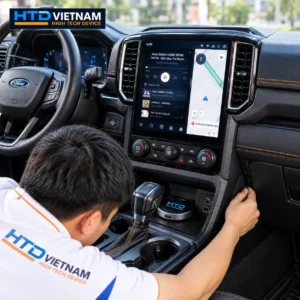 Hoàn thiện đi dây gọn gàng sau khi lắp Android Box HTD D14 Ultra ADAS cho Ford Ranger