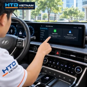 Kiểm tra Apple CarPlay và Android Auto trên Hyundai Santa Fe 2025 trước khi lắp Android Box HTD