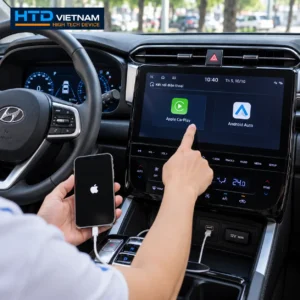 Kiểm tra màn hình zin và cổng USB trên Hyundai Tucson trước khi lắp Android Box HTD