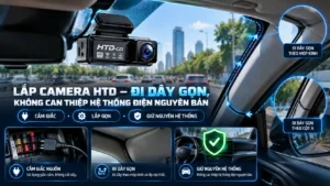 Lắp camera hành trình trên kính lái đi dây gọn không ảnh hưởng bảo hành xe