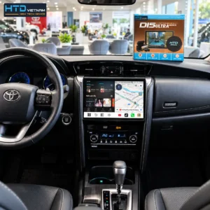 Màn hình Fortuner và menu kết nối điện thoại khi lắp D15 Ultra ADAS