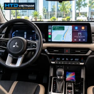 Màn hình giải trí 12.3 inch của Mitsubishi Xforce 2026 hiển thị giao diện Apple CarPlay
