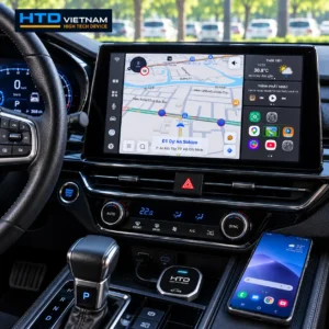 HTD AP-168 hỗ trợ chuyển Android Auto có dây sang không dây trên màn hình zin ô tô