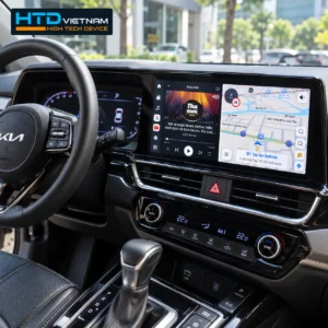 Màn hình zin 10,25 inch Kia New Seltos Premium hiển thị bản đồ dẫn đường và trình phát nhạc qua Android Box HTD