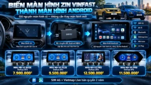 Bộ chuyển đổi màn hình Android MHU HTD cho VinFast VF3 và VF5