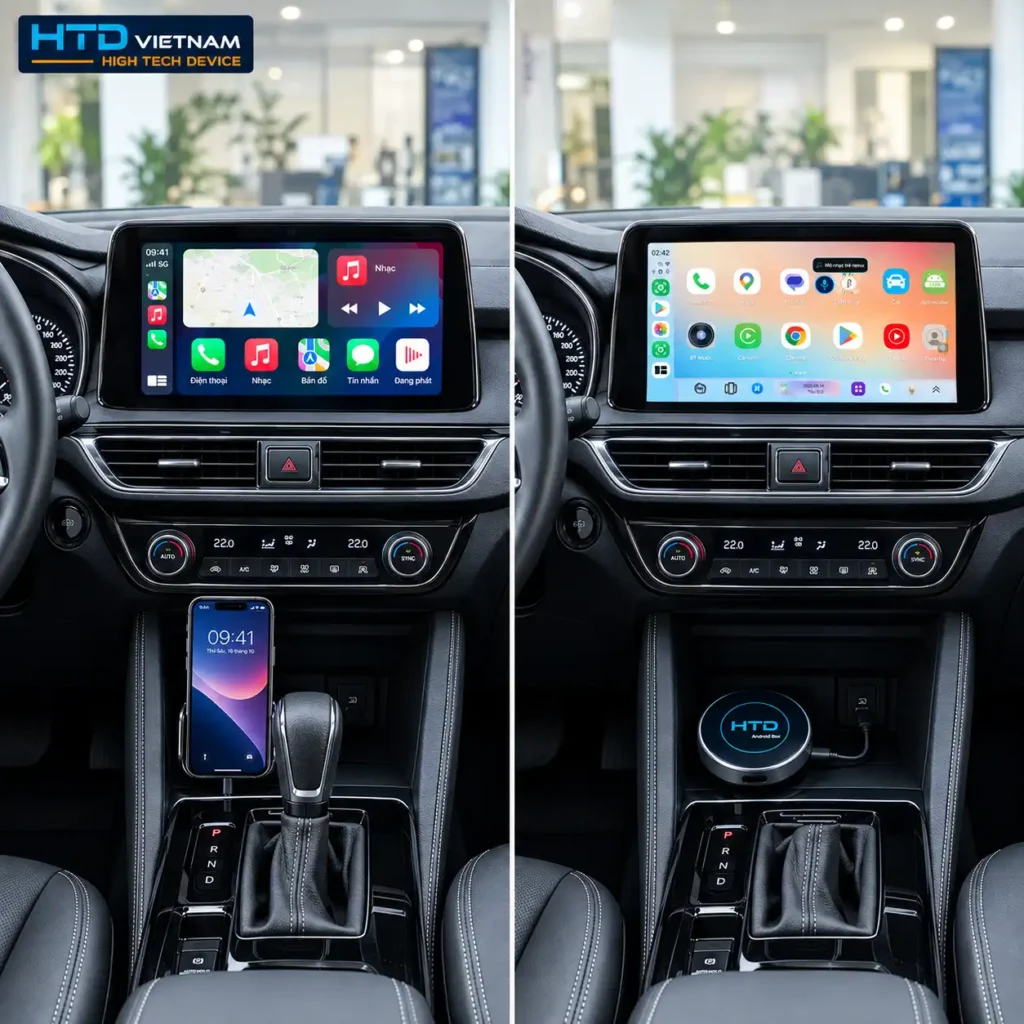 CarPlay và Android Box khác nhau gì? Bảng so sánh và cách chọn cho màn zin