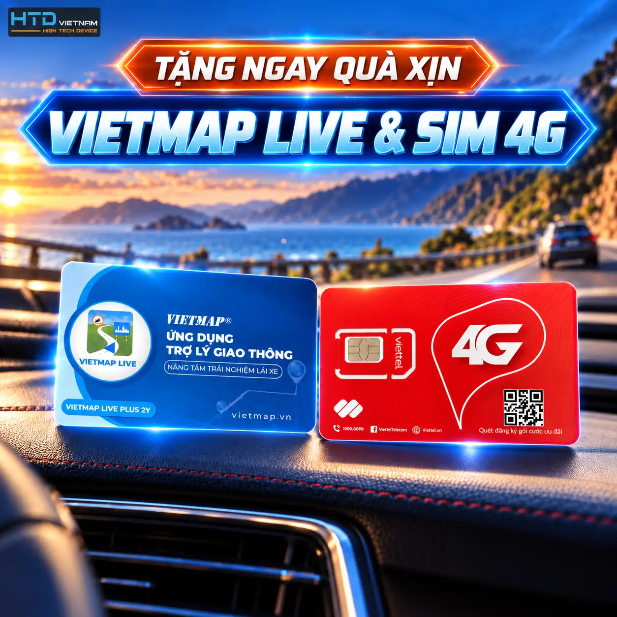 Tặng ngay quà xịn Vietmap Live & SIM 4G