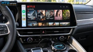 Ứng dụng Netflix chạy trên màn hình zin của xe qua Android Box D12SE New