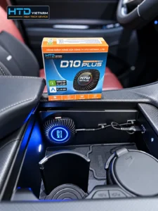 Vị trí đặt Android Box D10 Plus thoáng trong hộc đồ của xe ô tô