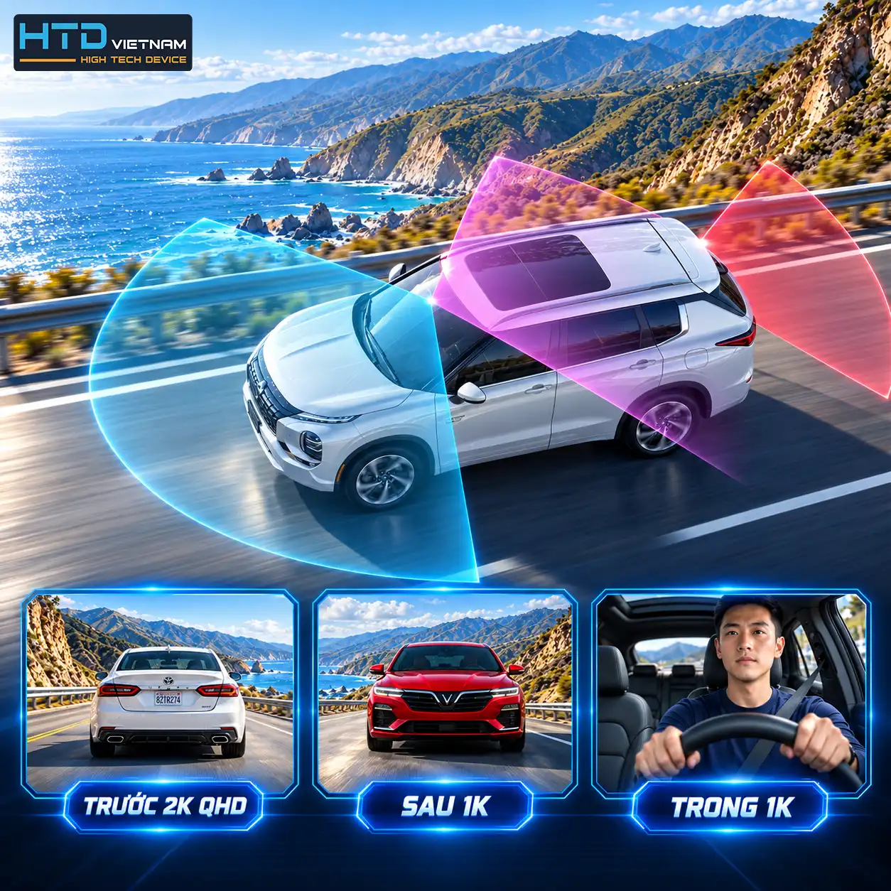 Ghi hình 4K Ultra HD Camera hành trình HTD-C26 PLUS