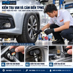 Kiểm tra van và cảm biến TPMS – Phát hiện rò hơi, xác định đúng nguyên nhân