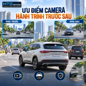 Ưu điểm camera hành trình trước sau giúp ghi lại giao thông phía trước và phía sau, hỗ trợ lưu bằng chứng khi xảy ra sự cố