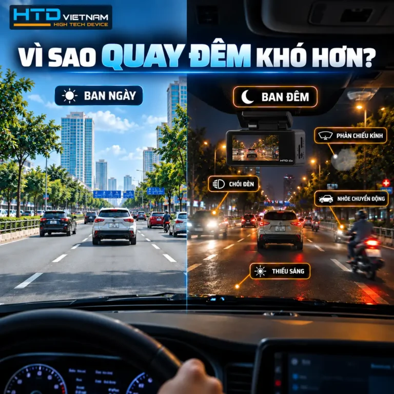 Vì sao camera hành trình quay đêm khó hơn ban ngày?